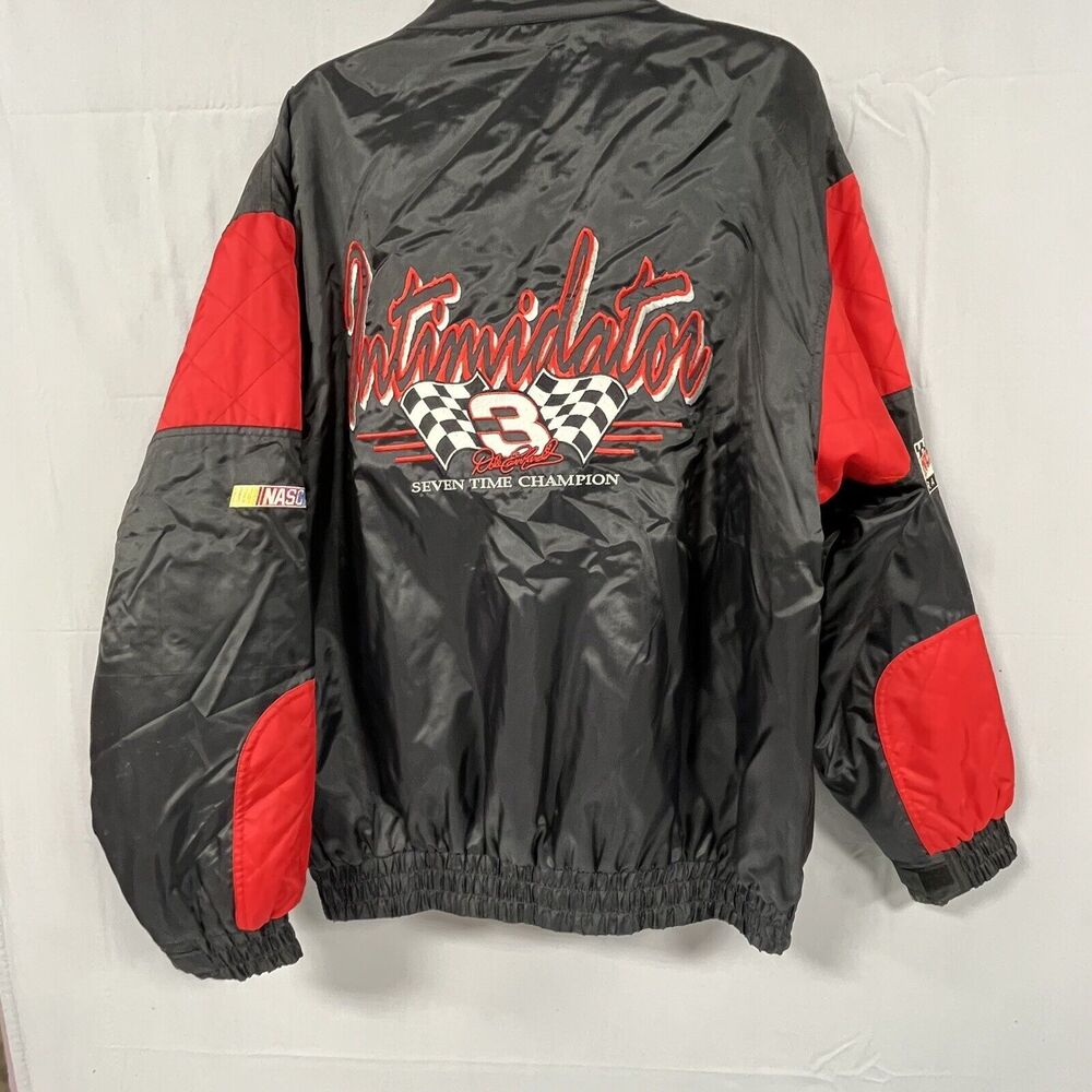 Vtg Nutmeg Racing Dale Earnhardt #3 Intimidator Jacket Men's Size L Black Red